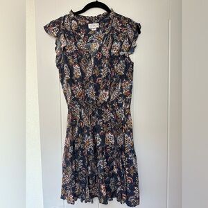 Velvet floral dress - size small, like new